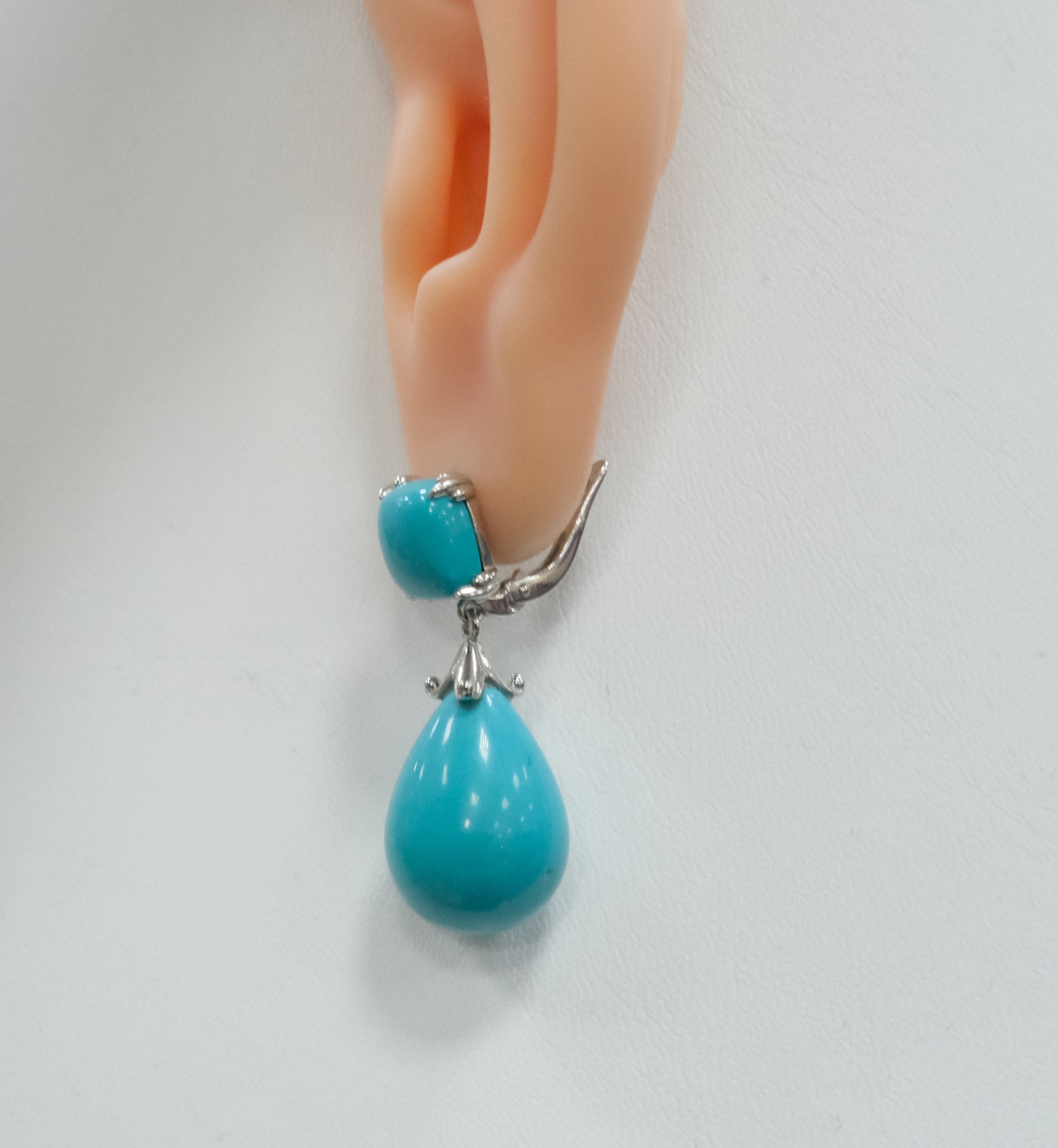 Серебряные серьги с бирюзой